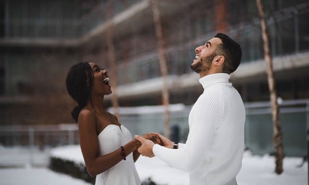 mariage sous la neige
