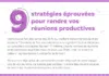 Infographie : 9 stratégies éprouvées pour rendre vos réunions productives