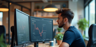 Les coulisses techniques d’un site web qui convertit Jeune developpeur web analysant des statistiques sur ses écrans