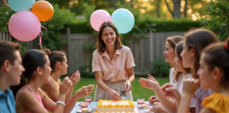Budget anniversaire 100 personnes : quel montant prévoir pour l’événement ? Groupe d'adultes et adolescents autour d'une table festive en extérieur