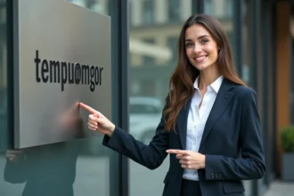Signalétique extérieure d'une entreprise avec panneaux informatifs et directionnels