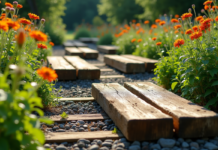 Réutilisation de traverses de chemin de fer d’occasion : une solution durable et esthétique