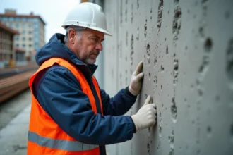 Dalle de béton lissé avec une surface parfaitement uniforme