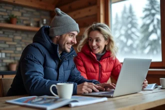 Vacances d'hiver à la montagne avec des activités de ski