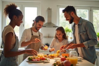 Famille réunie discutant pour améliorer la communication et l'équilibre familial