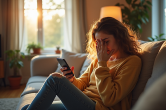 Smartphone affichant des paramètres de confidentialité et de données personnelles