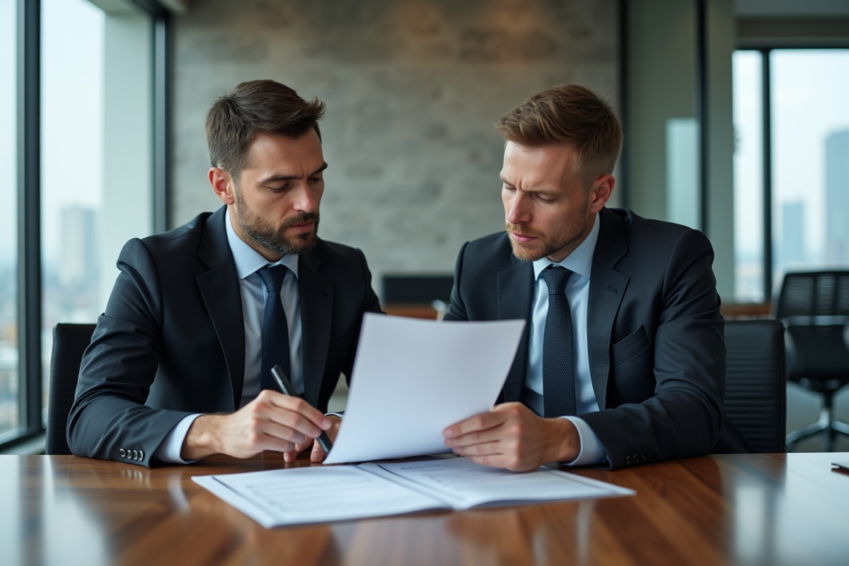 Manager vérifiant la liste de nettoyage avec superviseur