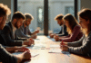 Groupe d'adultes jouant aux cartes autour d'une table