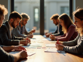 Groupe d'adultes jouant aux cartes autour d'une table