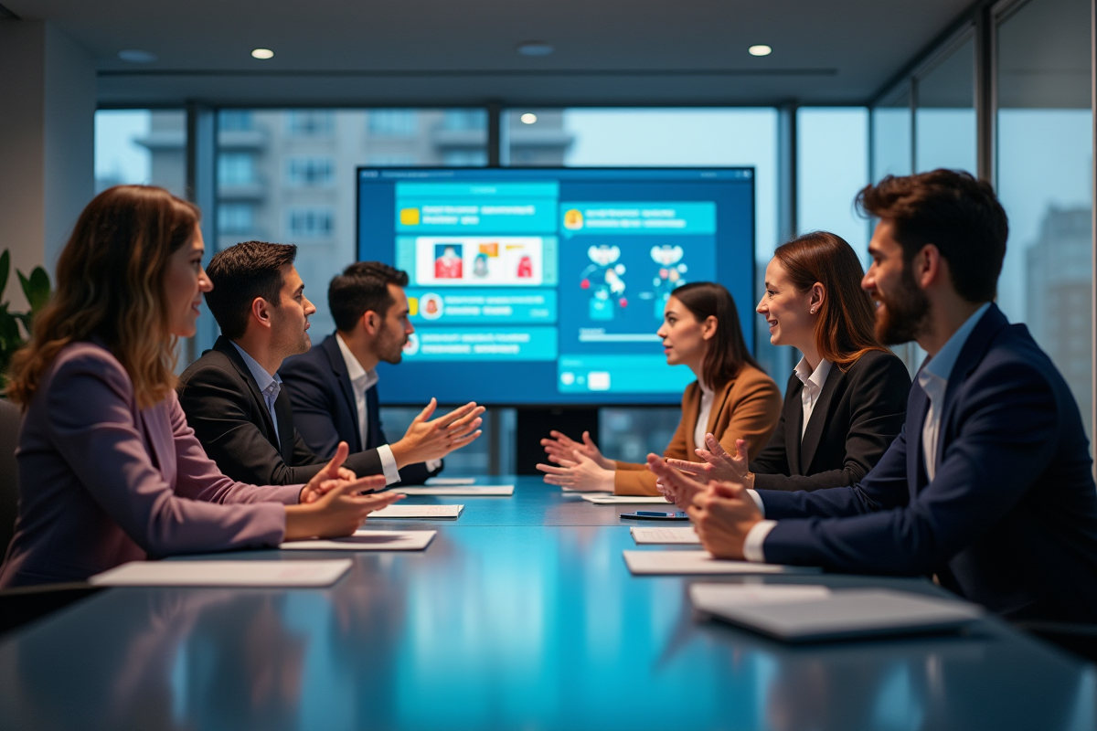 Groupe diversifié lors d