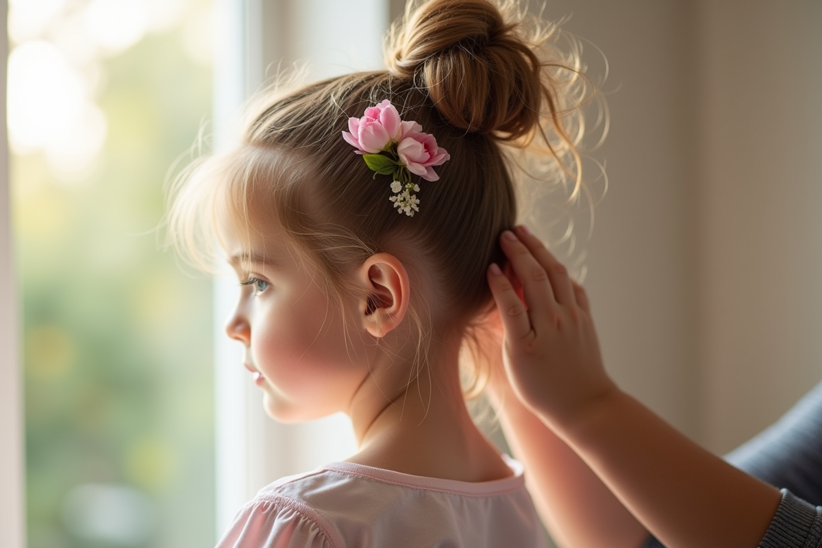 Petite fille coiffée d