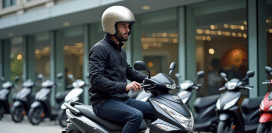 Comparatif des meilleurs modèles et prix d’une moto 125 neuve Jeune homme en moto 125cc dans un concessionnaire urbain