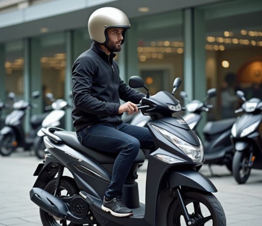 Comparatif des meilleurs modèles et prix d’une moto 125 neuve Jeune homme en moto 125cc dans un concessionnaire urbain