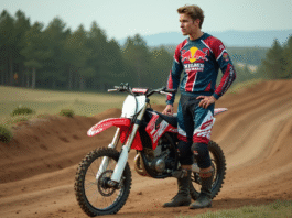 Le prix d’une moto-cross de 150cc : est-ce le choix judicieux pour vous ? Jeune homme en équipement motocross avec moto tout-terrain