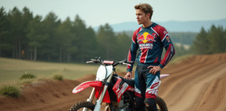 Le prix d’une moto-cross de 150cc : est-ce le choix judicieux pour vous ? Jeune homme en équipement motocross avec moto tout-terrain