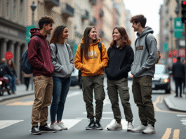 Streetwear : pourquoi a-t-il tant de succès auprès des gens ? Groupe de jeunes adultes en streetwear dans la ville