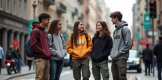 Streetwear : pourquoi a-t-il tant de succès auprès des gens ? Groupe de jeunes adultes en streetwear dans la ville