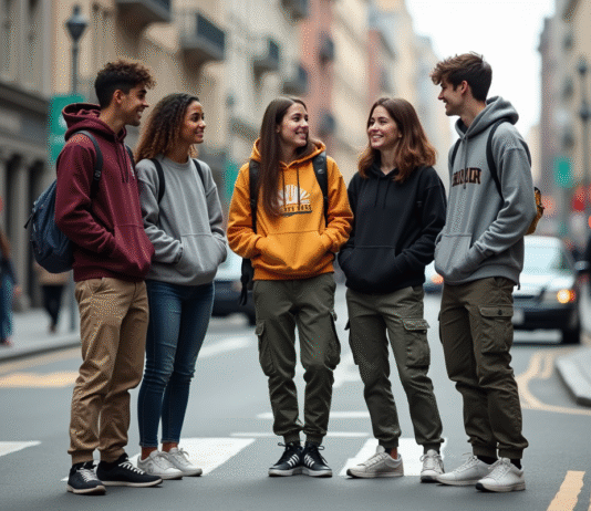 Streetwear : pourquoi a-t-il tant de succès auprès des gens ? Groupe de jeunes adultes en streetwear dans la ville
