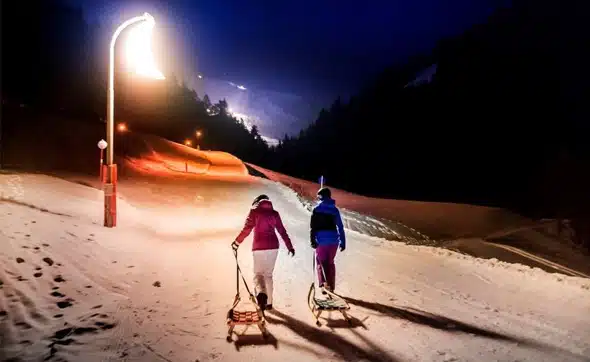 Piste de luge à Wilder Kaiser en Autriche.