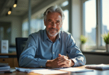 Neal Helson Baxter dans un bureau lumineux et moderne