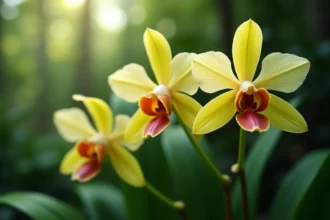 Orchidées à tête de singe dans une forêt nuageuse d'Équateur