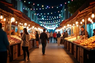 Ambiance festive des marchés nocturnes à Biscarrosse