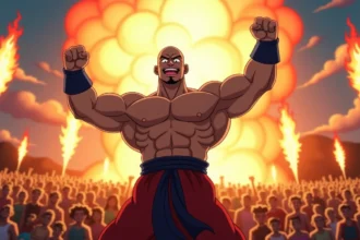 Hercule se vantant de ses exploits dans Dragon Ball Z