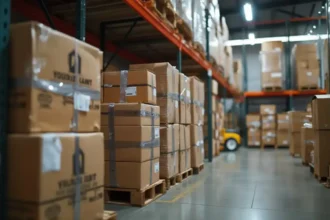 Feuillard en acier pour cerclage utilisé dans le transport de produits lourds
